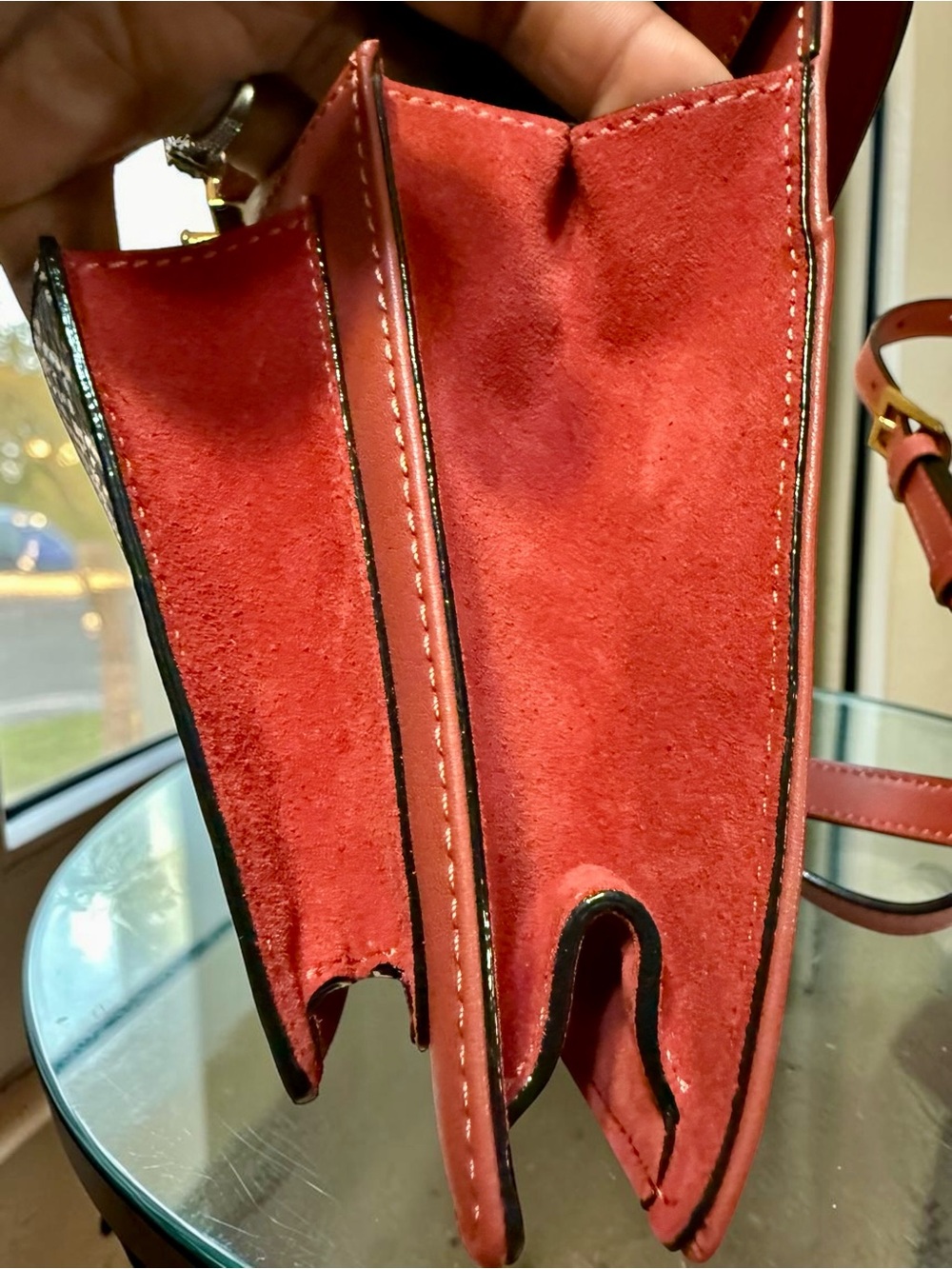 Ted Baker NWT Leather AND Suede Crossbody Bag with Snake-Print Panel - Picture 8 of 13